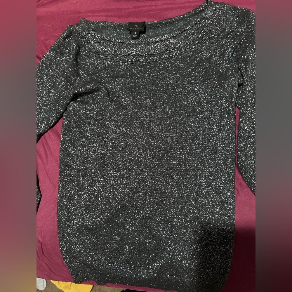 Black shimmery top